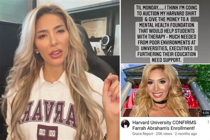 Teen Mom Farrah Abraham 'auctioning Harvard shirt & donating money to mental health foundation' after slamming school