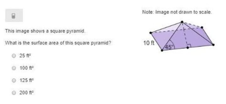 This Image Shows A Square Pyramid. What Is The Surface Area Of This Square Pyramid