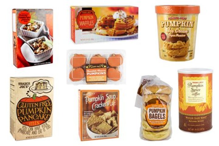 Trader Joe's pumpkin products include spiced caramel corn, waffles, coffee and pancake mix