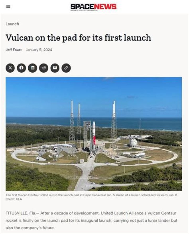 Vulcan on the pad for its first launch