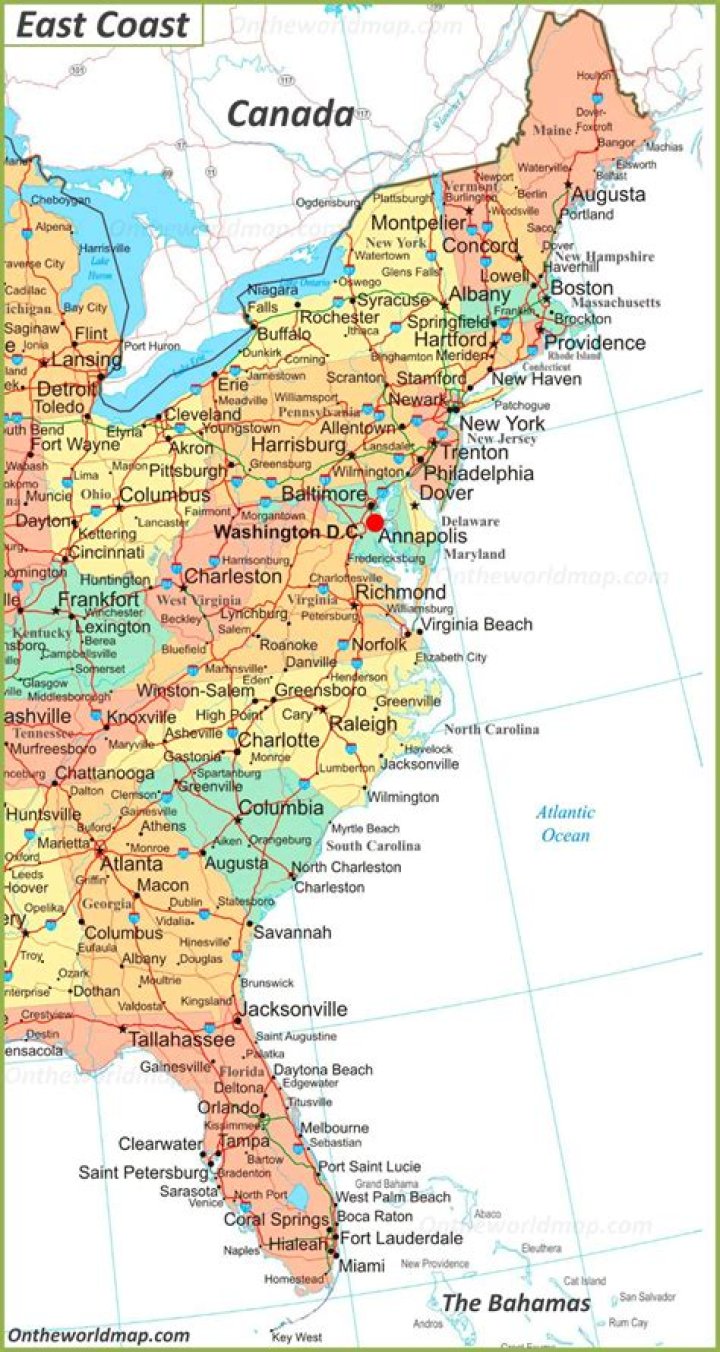 Question: What Cities Are In The East Coast