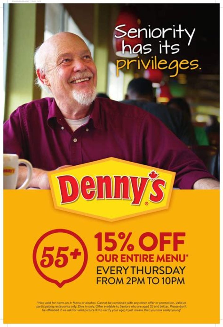 What is the senior discount at Denny’s?