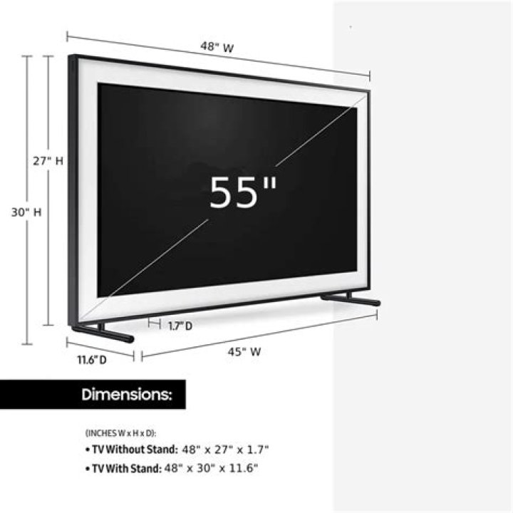 What Is The Width Of A 55 Inch Tv